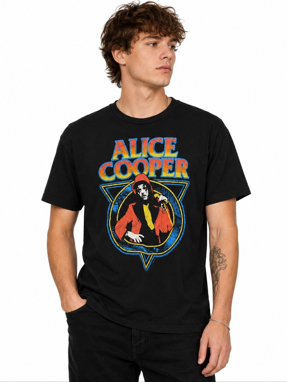 Alice Cooper Graphic Band T-Shirt Black XL/TG Vintage Style Rock Concert Tee